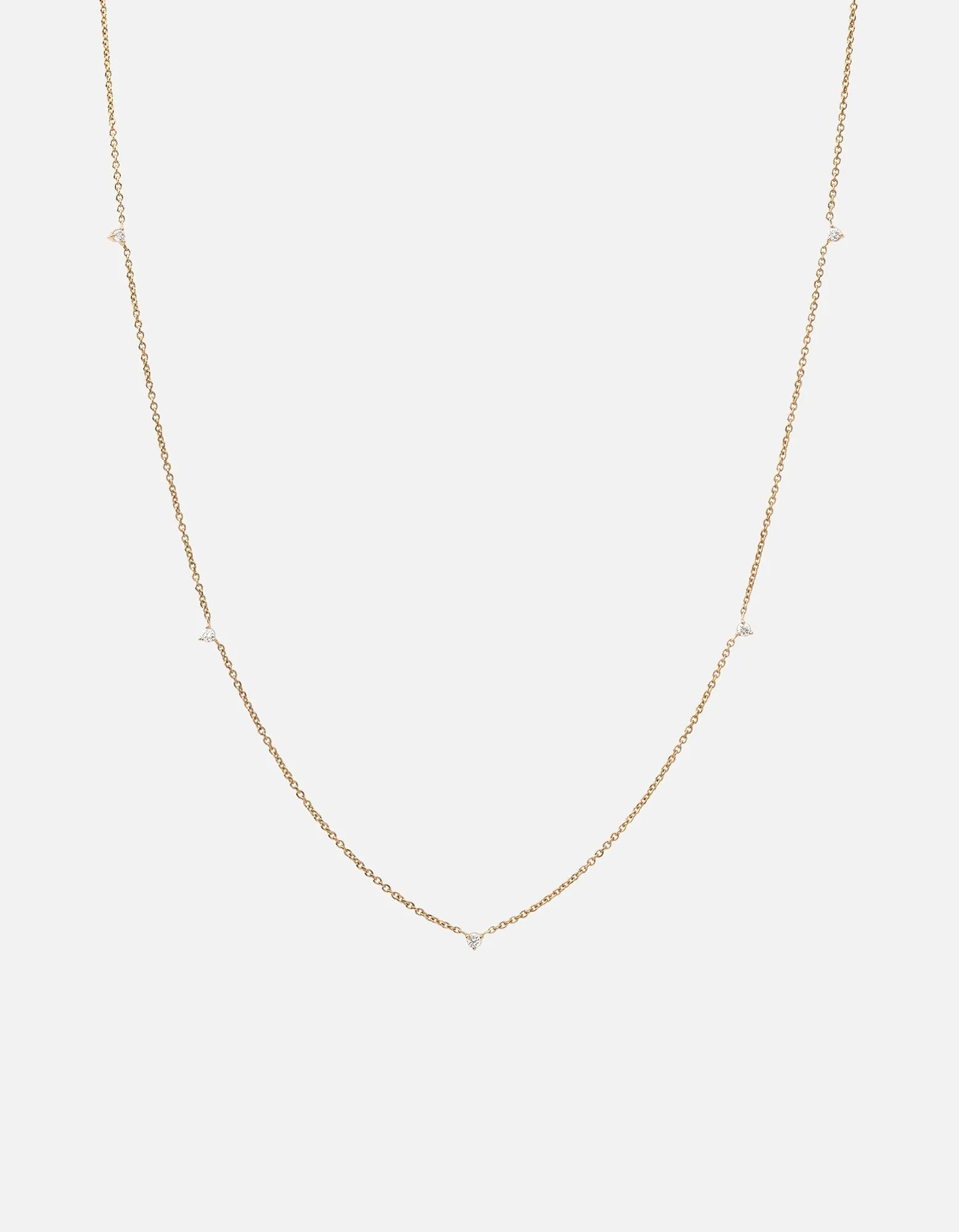 Capra Necklace, 14k Gold Pavé