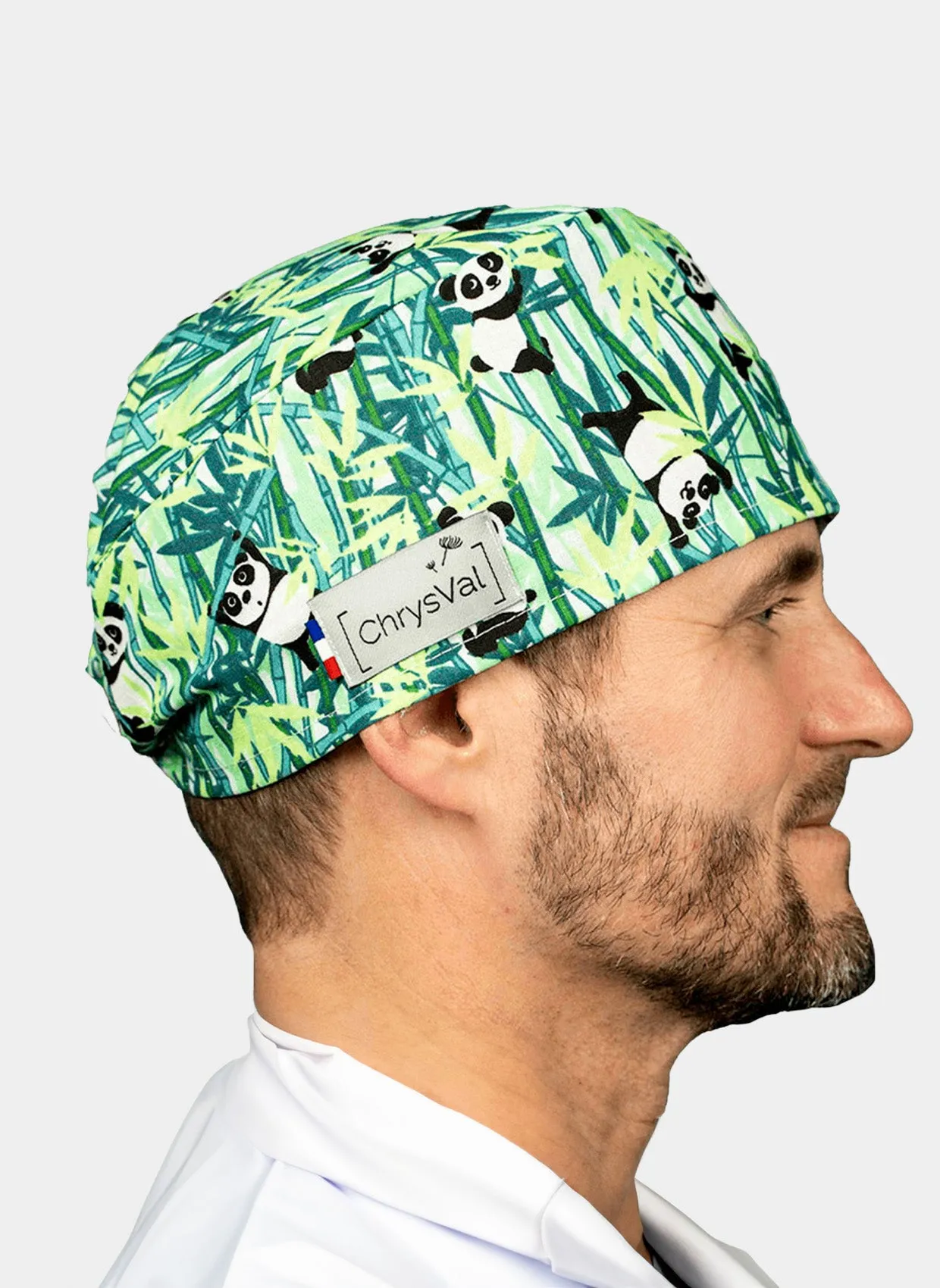 ChrysVal Short Scrub Hat - Bamboo Panda