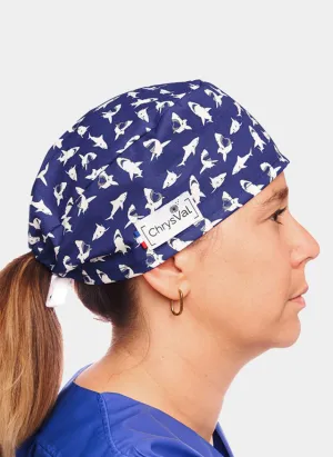 ChrysVal Short Scrub Hat - Sharks