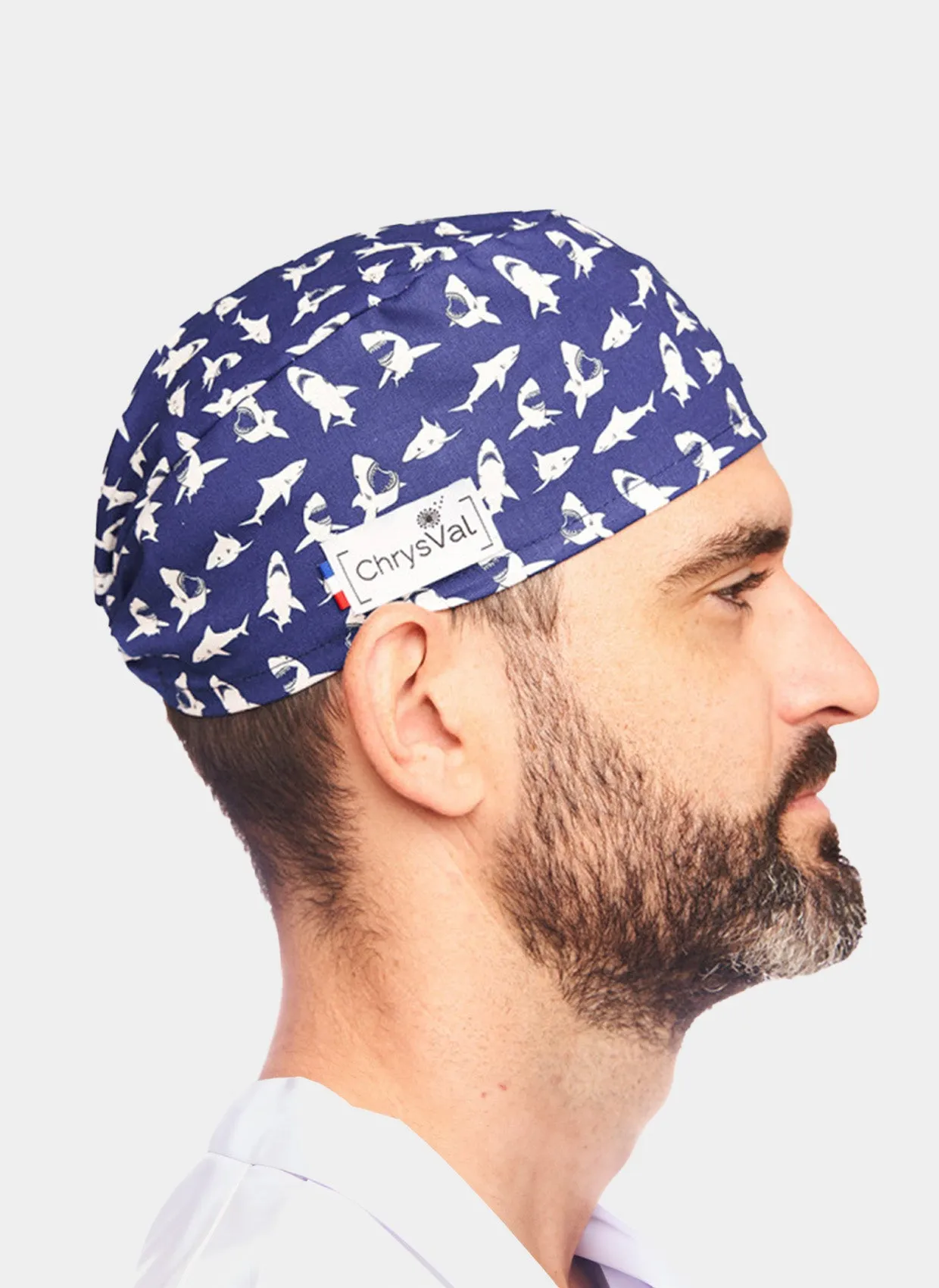 ChrysVal Short Scrub Hat - Sharks