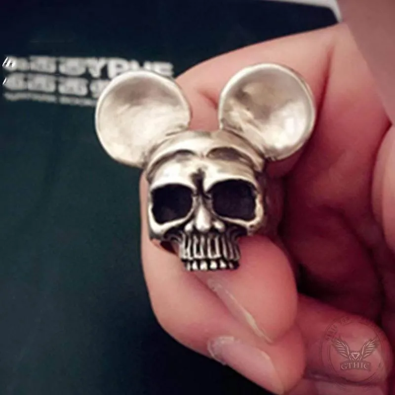 Classic Mickey Sterling Silver Skull Ring