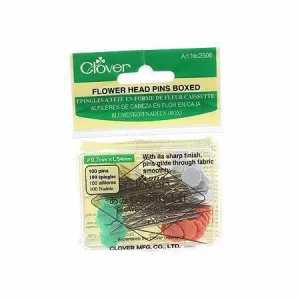 Clover Flower Head Pins 100 count Multi Colour