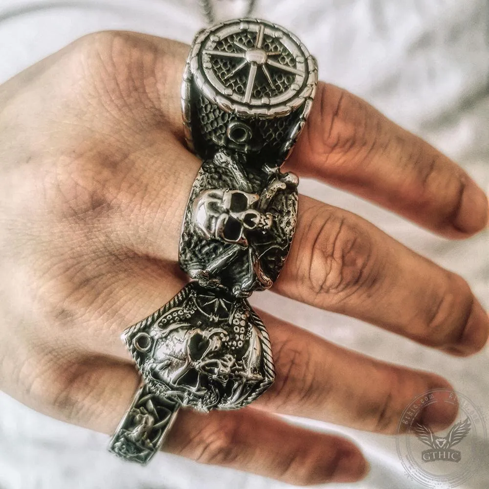 Crossbones Pirate Stainless Steel Skull Ring