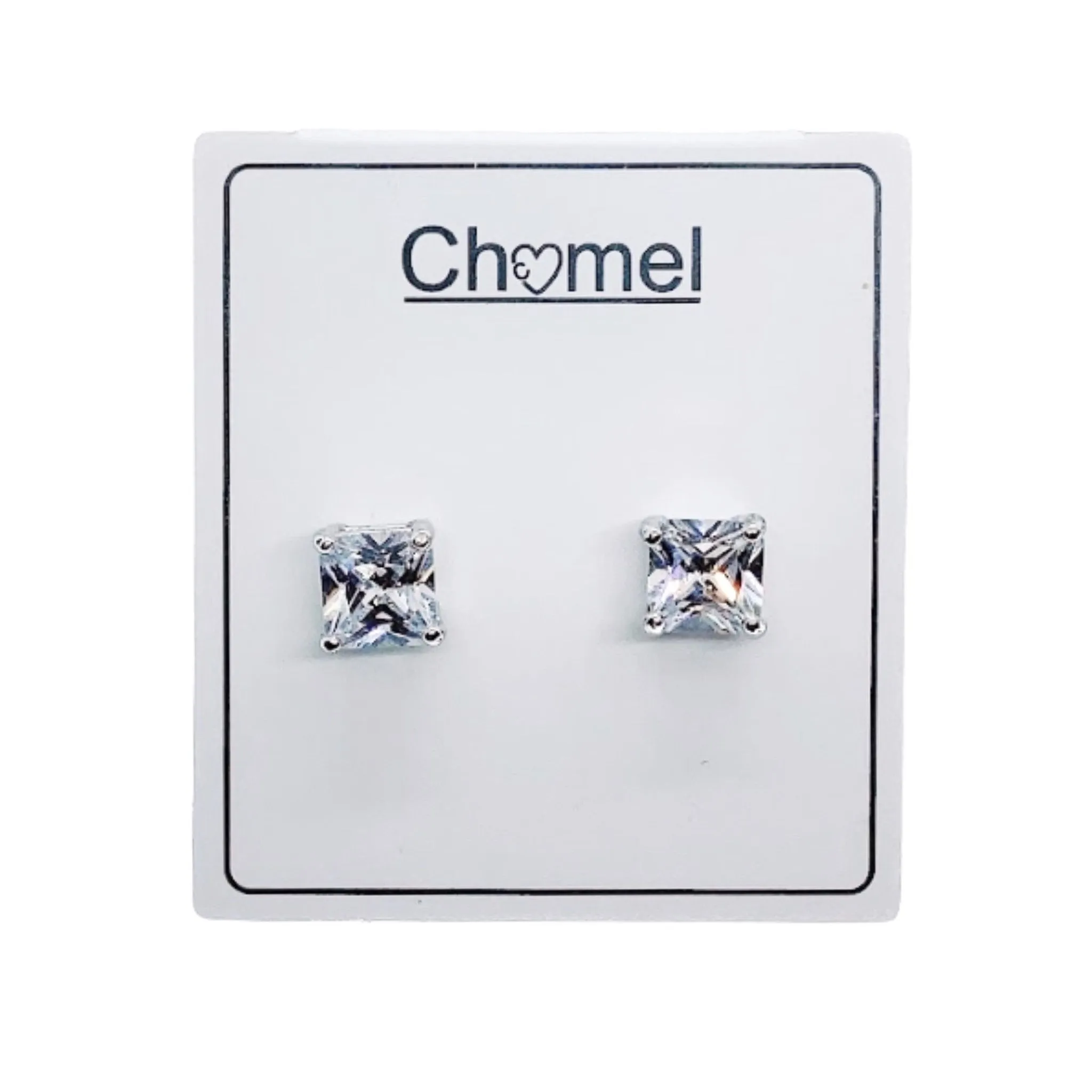 Cubic Zirconia Solitaire Stud Earring