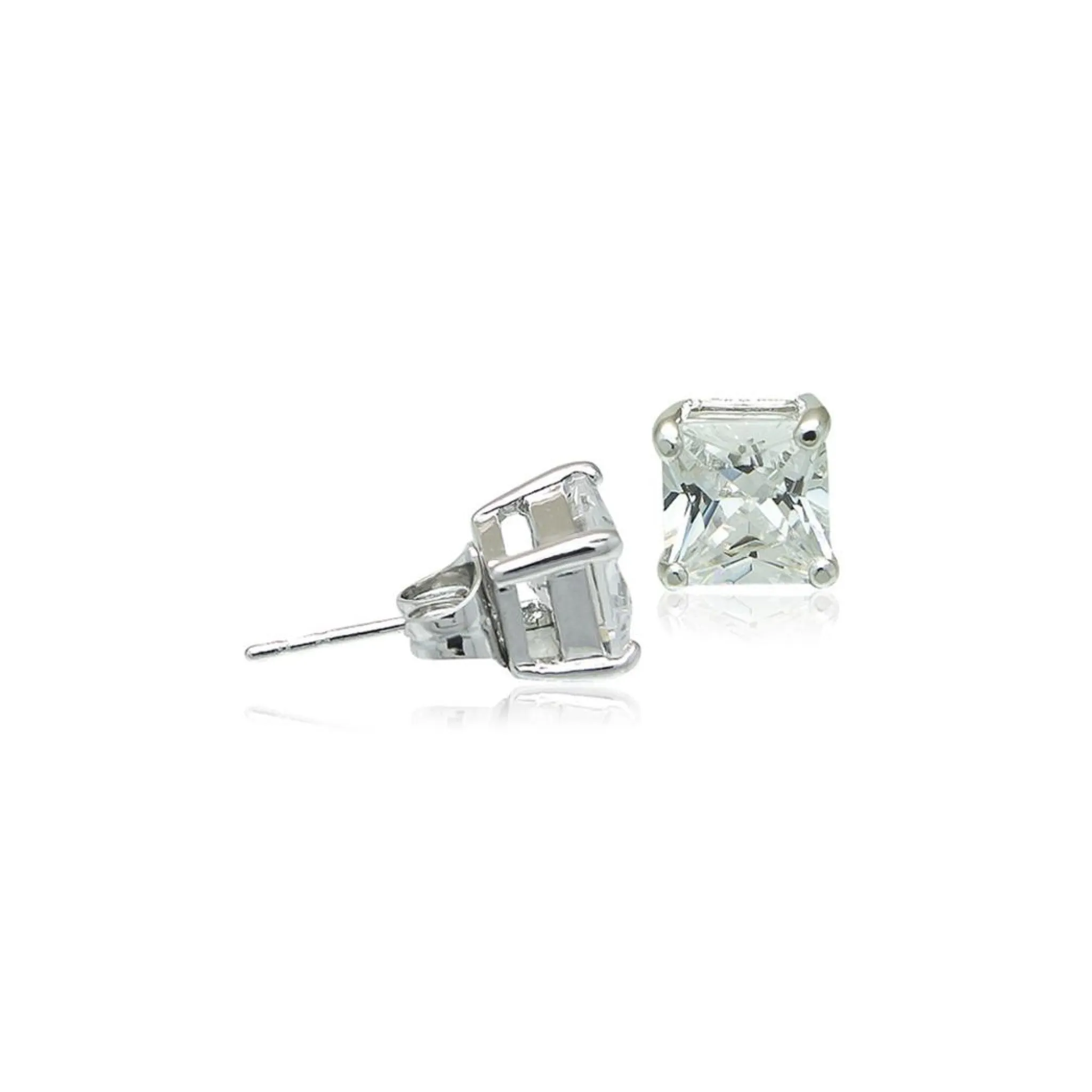 Cubic Zirconia Solitaire Stud Earring