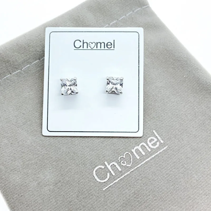 Cubic Zirconia Solitaire Stud Earring