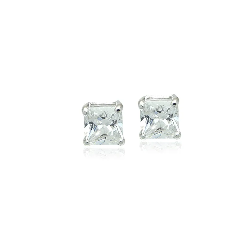 Cubic Zirconia Solitaire Stud Earring