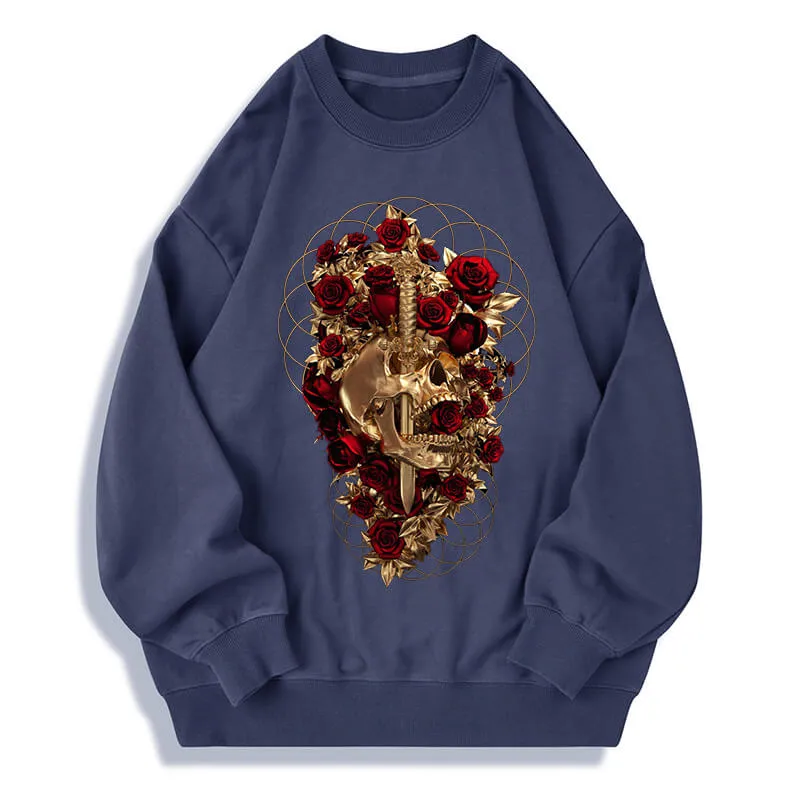 Dagger Rose Cotton Skull Sweatshirt