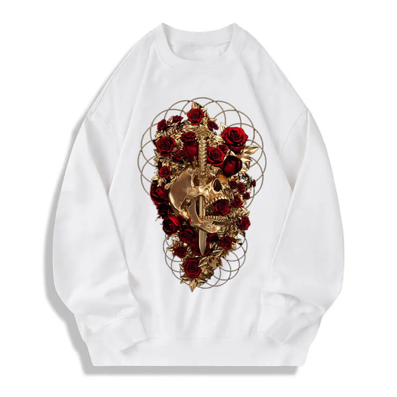 Dagger Rose Cotton Skull Sweatshirt