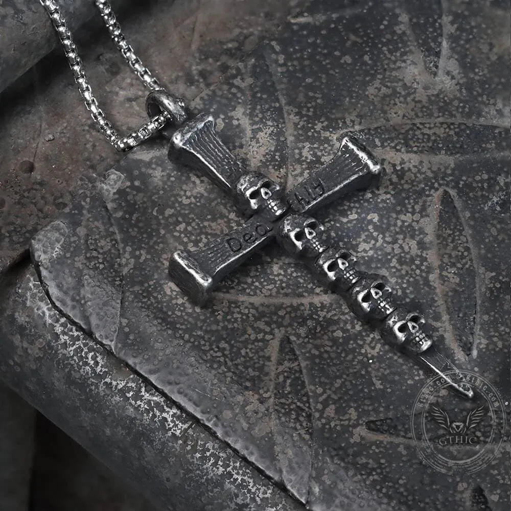 Deathly Skull And Cross Stainless Steel Pendant