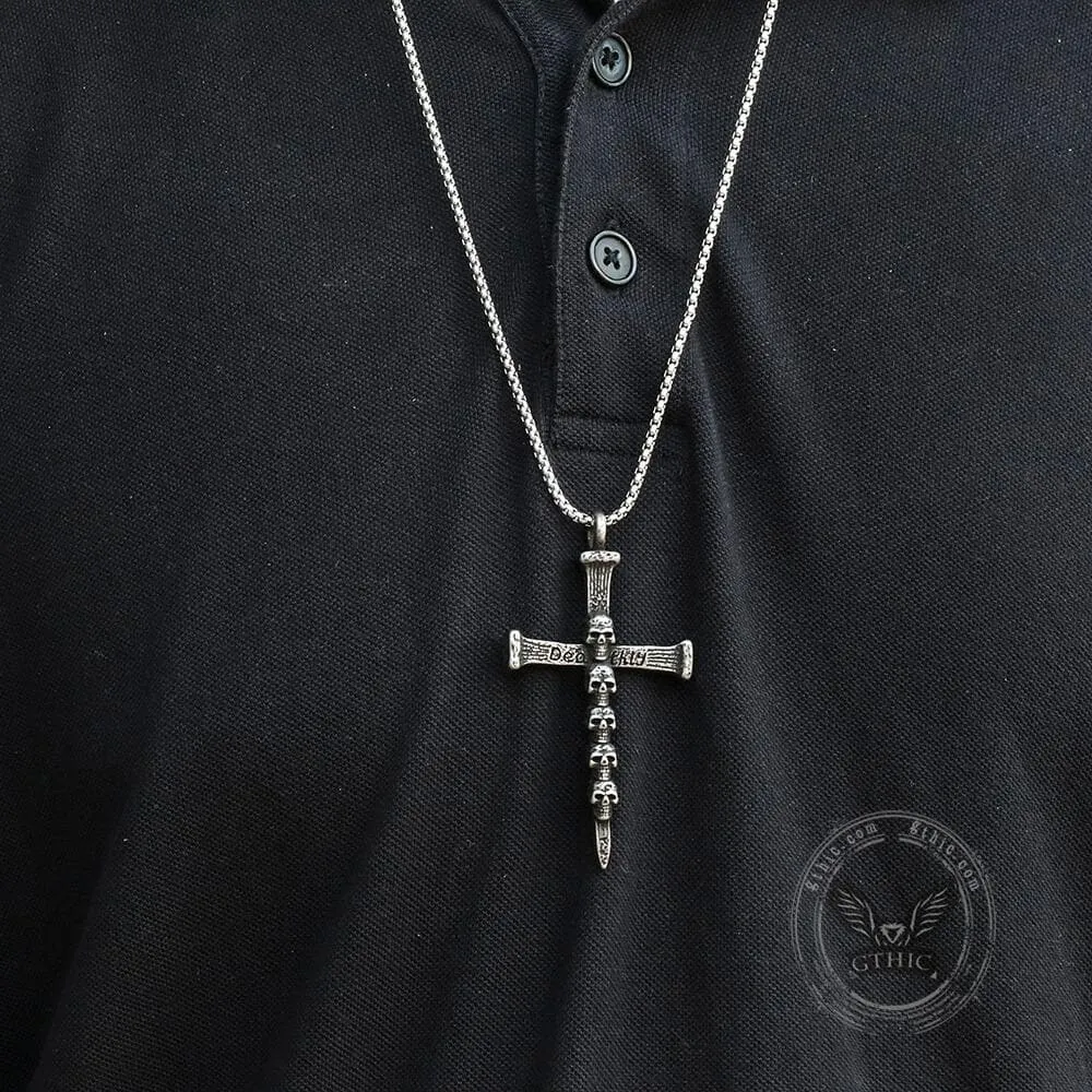 Deathly Skull And Cross Stainless Steel Pendant