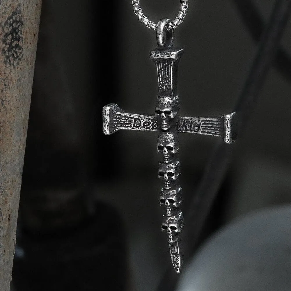 Deathly Skull And Cross Stainless Steel Pendant