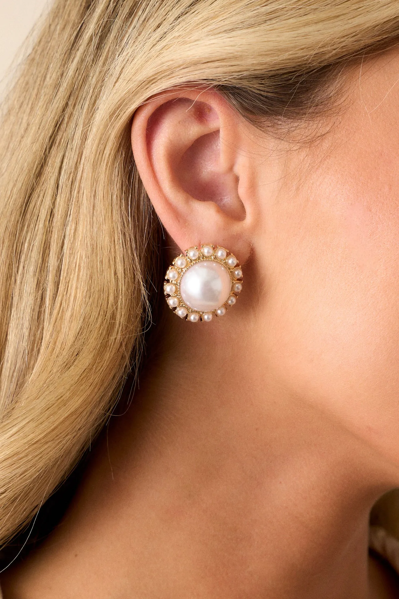 Delicate Perfection Gold Pearl Stud Earrings