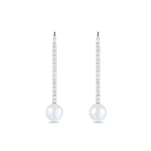 Diamond Pearl Stick Earrings