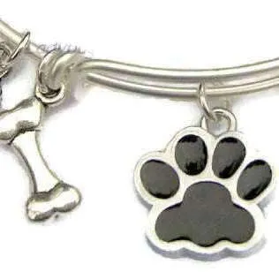 Dog Lover's Bracelet,  ADJUSTABLE Wire Charm BANGLE