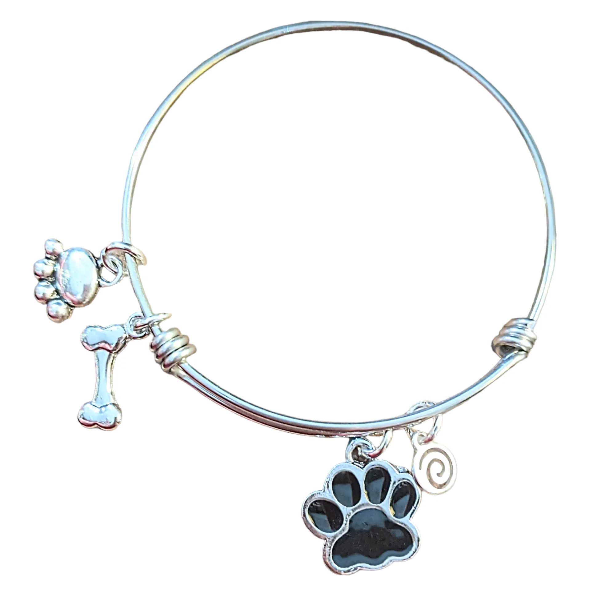 Dog Lover's Bracelet,  ADJUSTABLE Wire Charm BANGLE