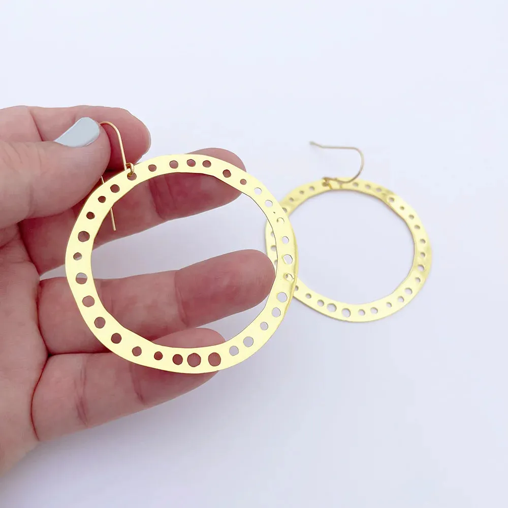 DOTTY HOOP Earrings in Gold