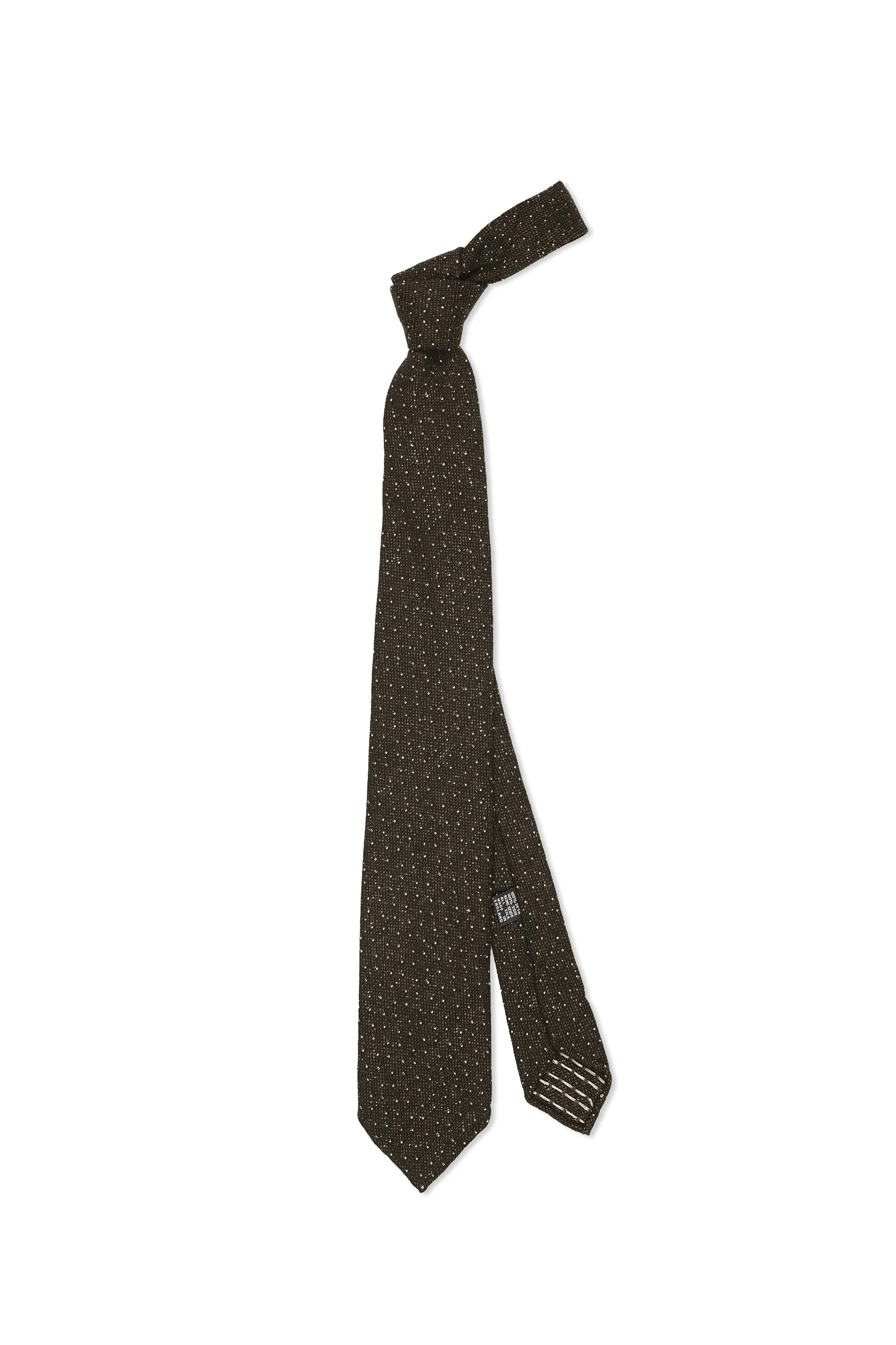 Drake's Dark Brown Silk Woven Donegal Tie