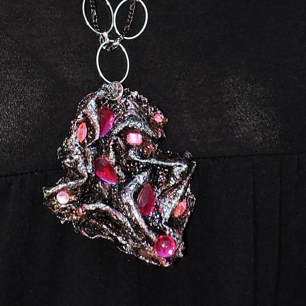 Eco Friendly Black and Pink Glitter Paper Towel Pendant