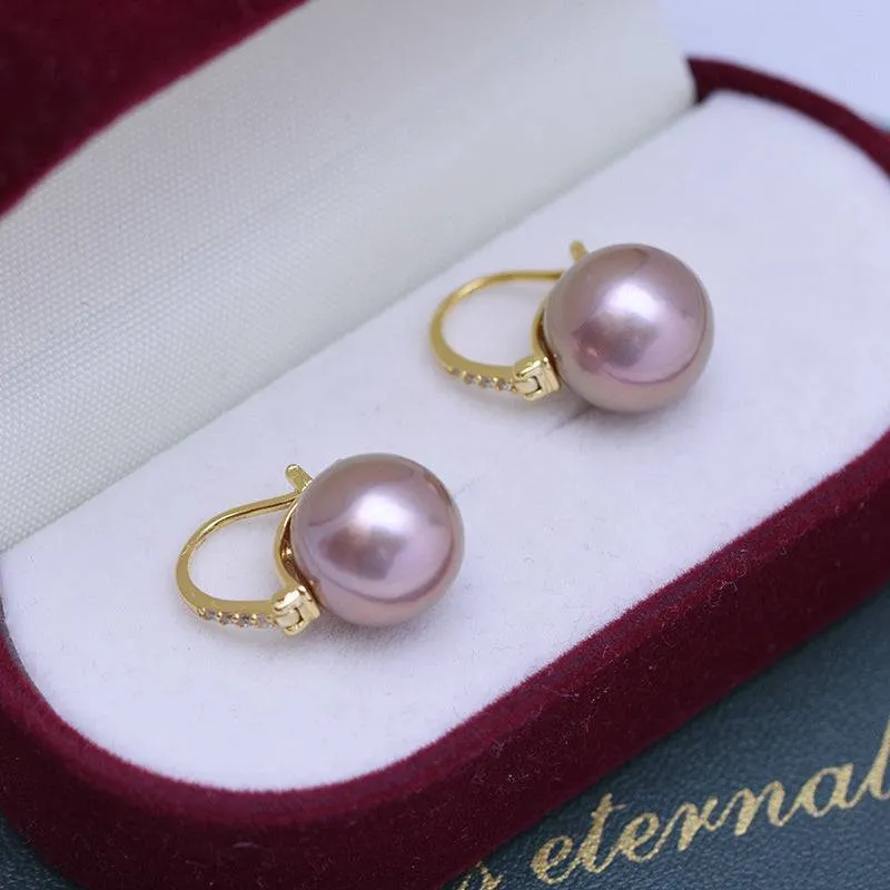 Elegant 11-12mm Freshwater Pearl Bucket-Shaped Earrings