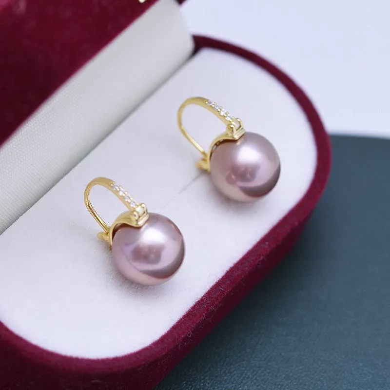 Elegant 11-12mm Freshwater Pearl Bucket-Shaped Earrings