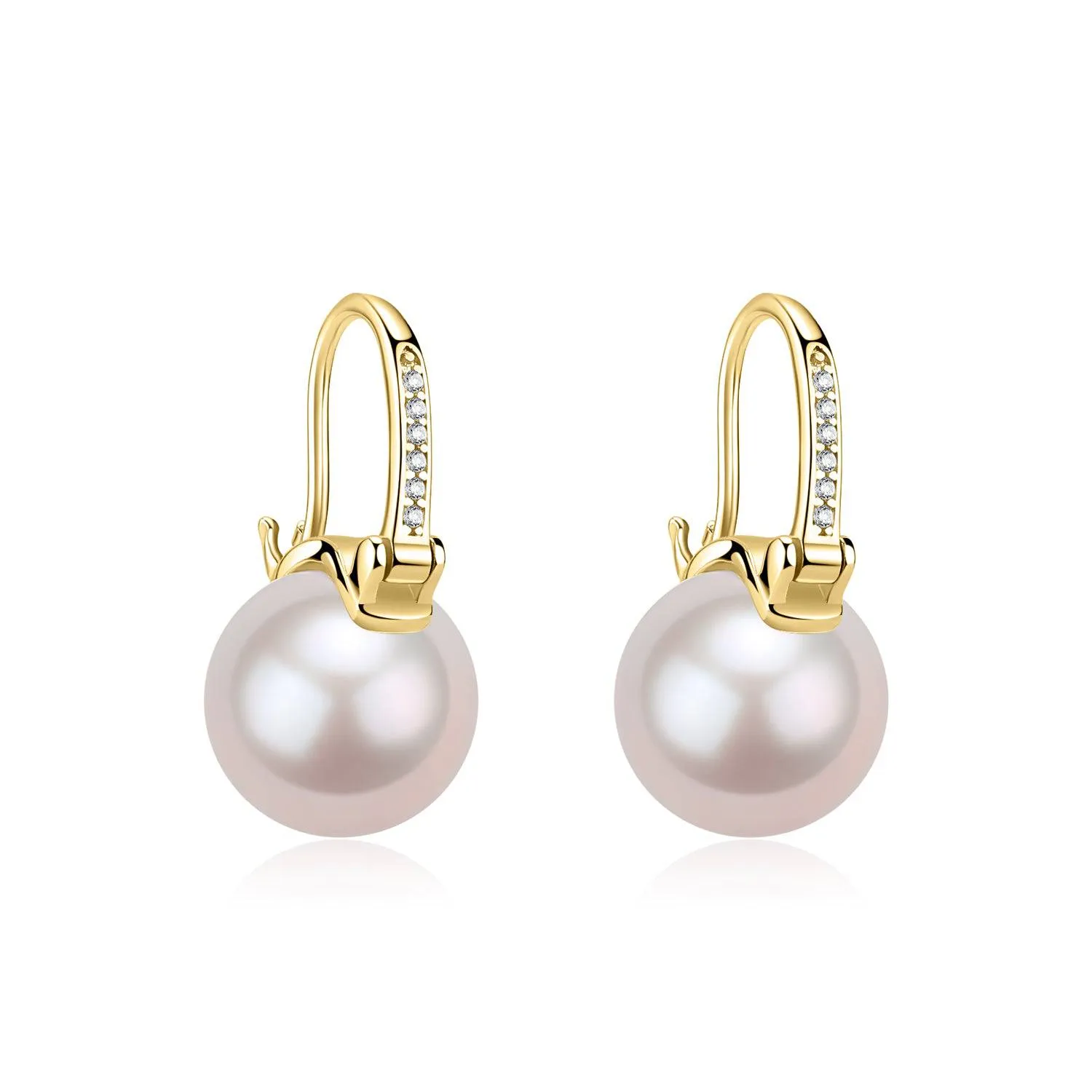 Elegant 11-12mm Freshwater Pearl Bucket-Shaped Earrings