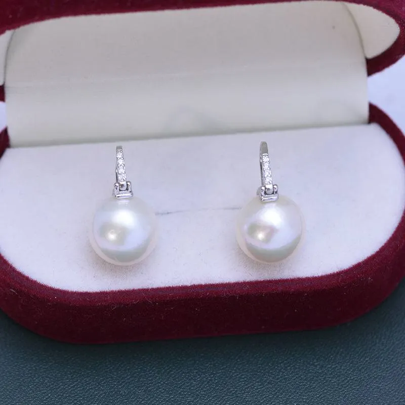 Elegant 11-12mm Freshwater Pearl Bucket-Shaped Earrings