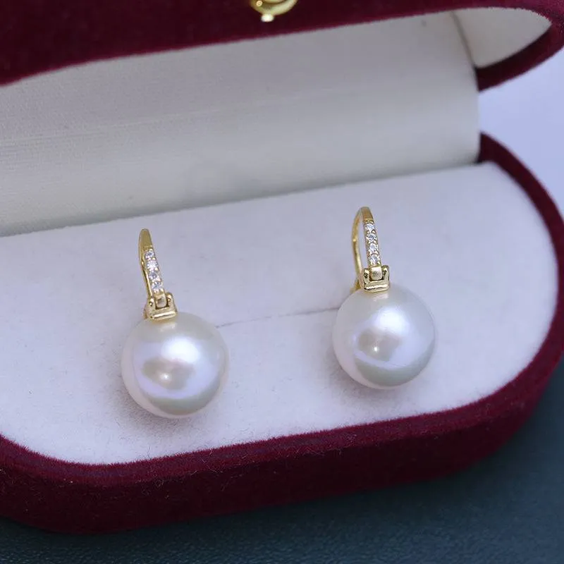 Elegant 11-12mm Freshwater Pearl Bucket-Shaped Earrings