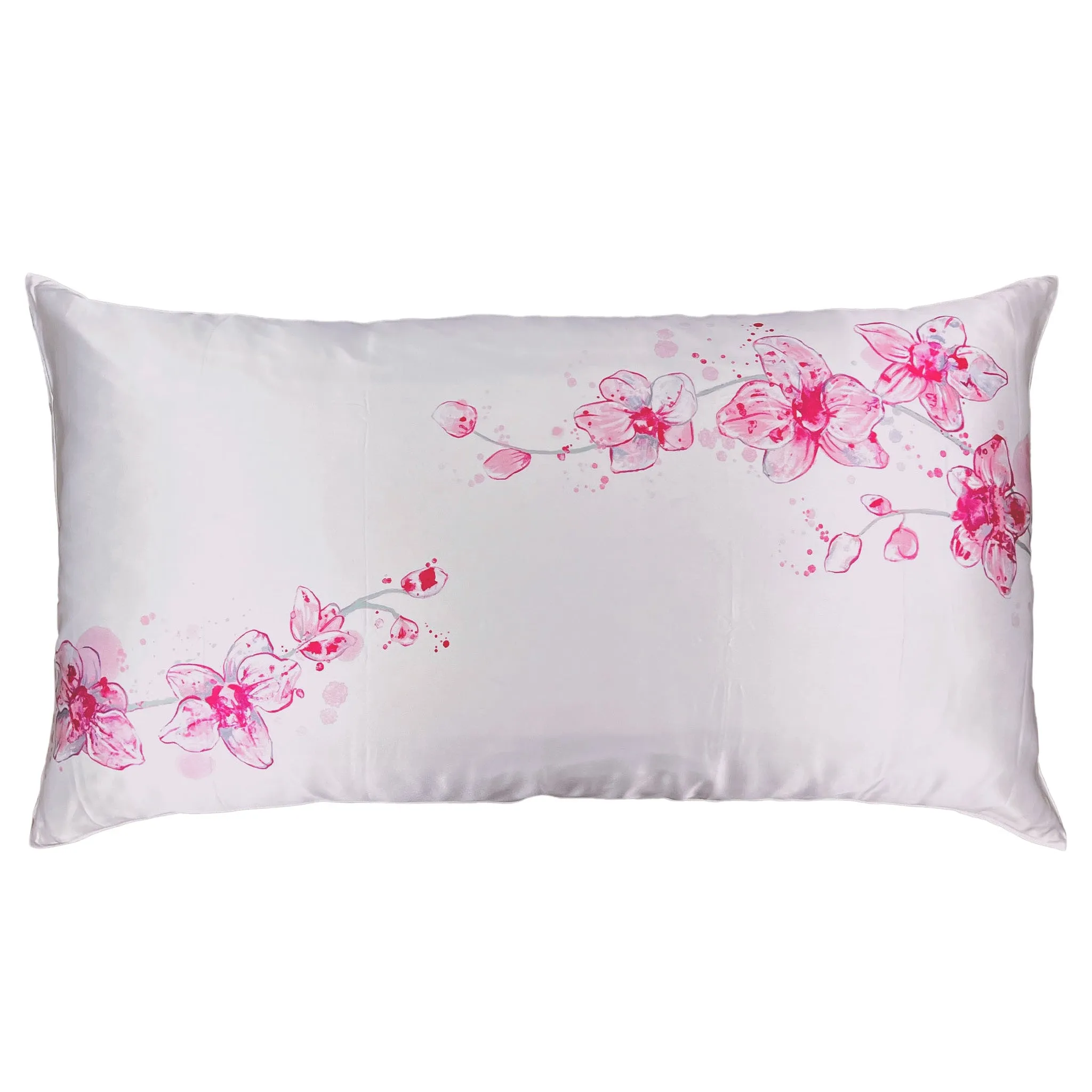 Gallery Collection Silk Pillowcase - Pink Orchids