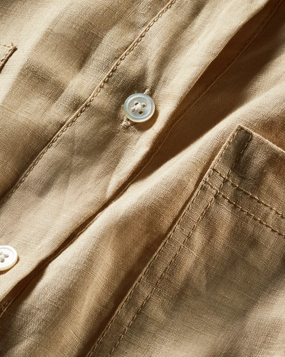 Gil Linen Button-Down Top