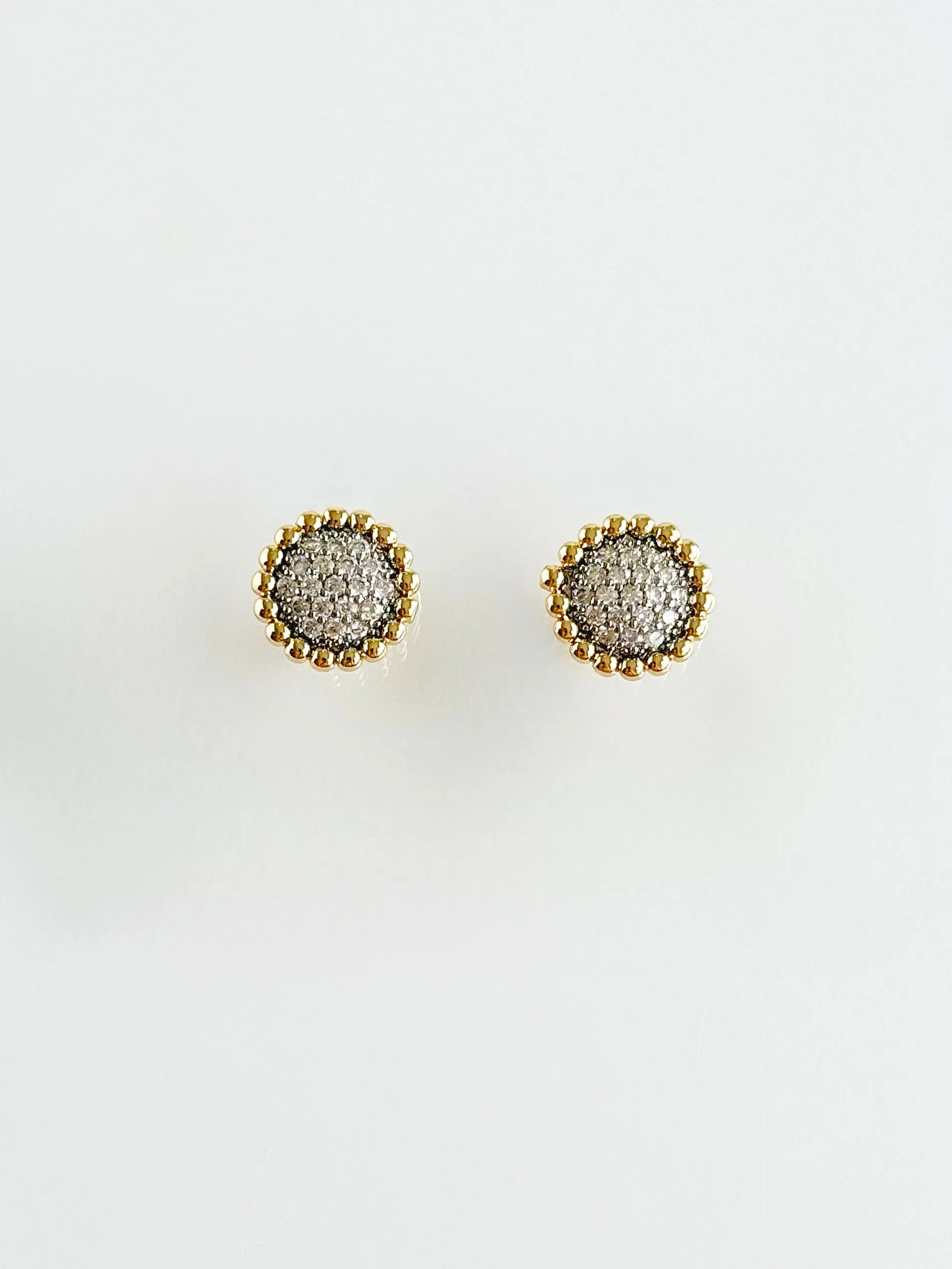 Glimmering Circle Stud Earrings