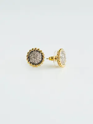 Glimmering Circle Stud Earrings