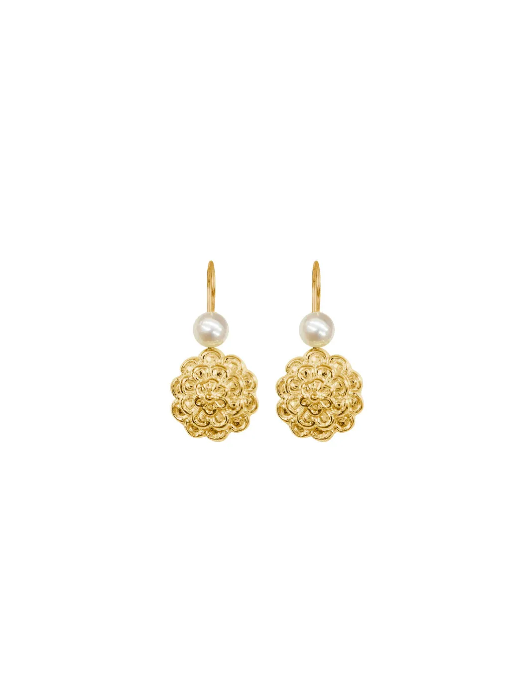 Gold Dahlia Earrings