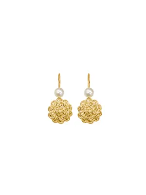 Gold Dahlia Earrings