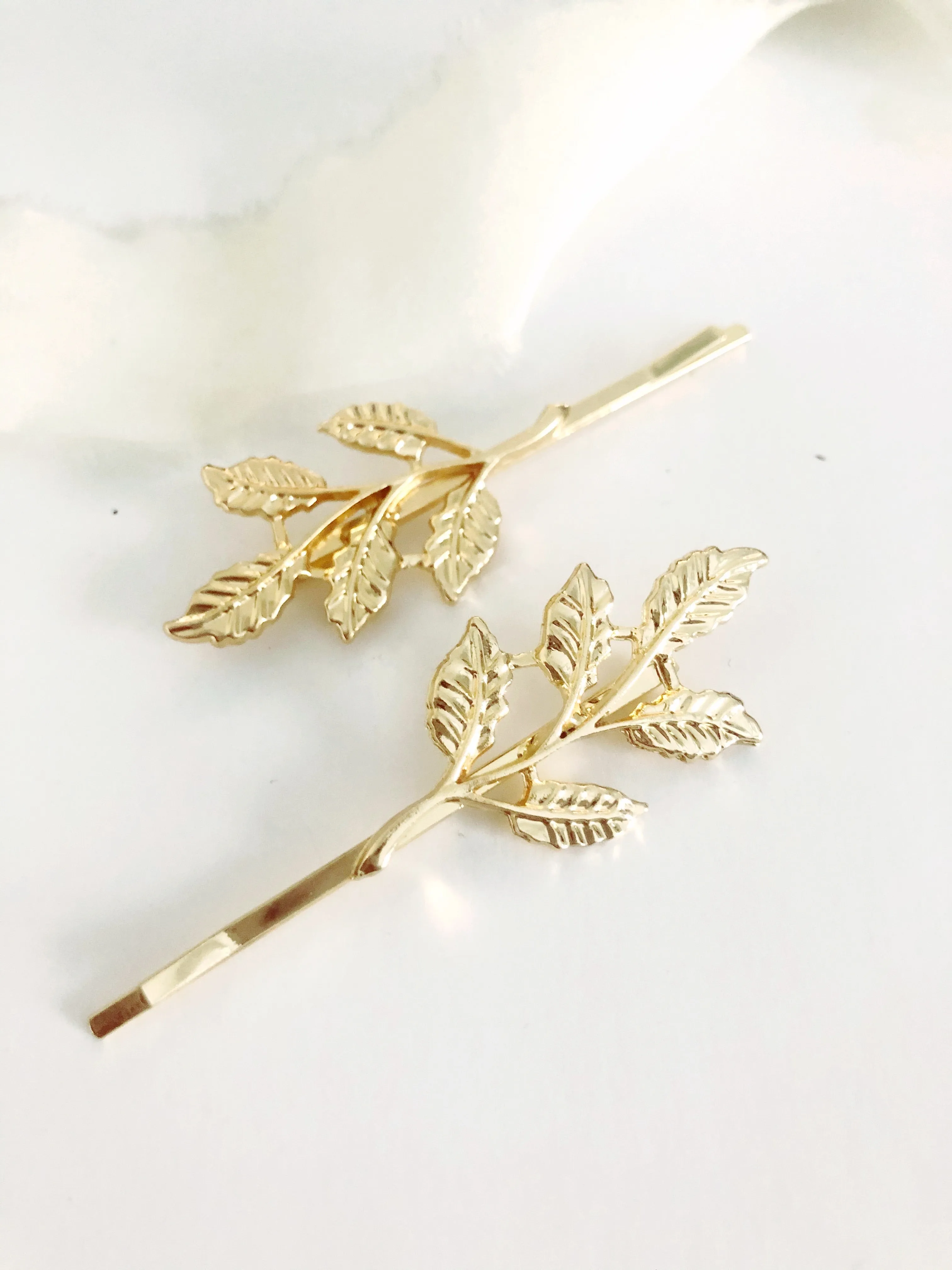 Gold Leaf Hair Pin Set