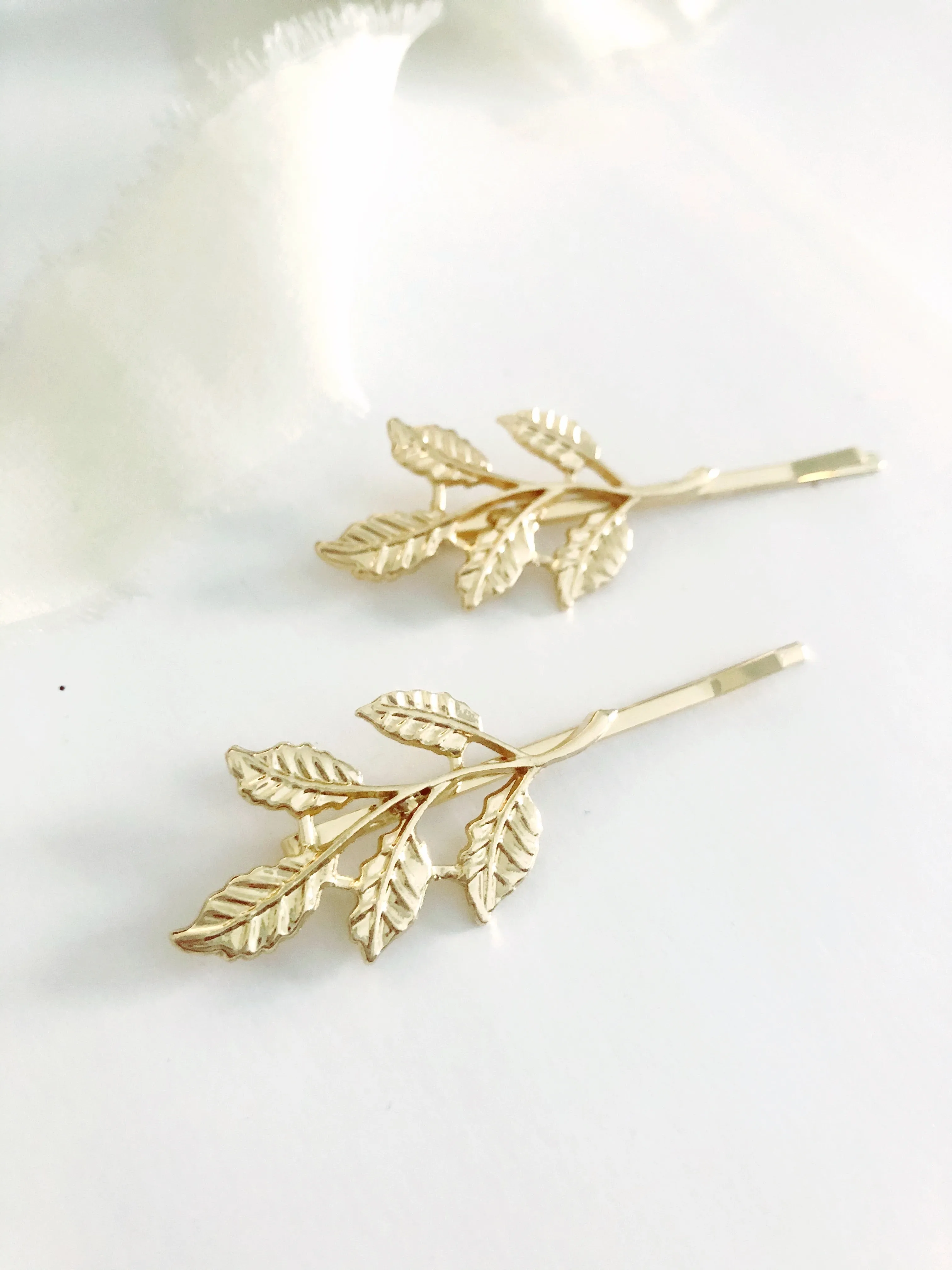 Gold Leaf Hair Pin Set