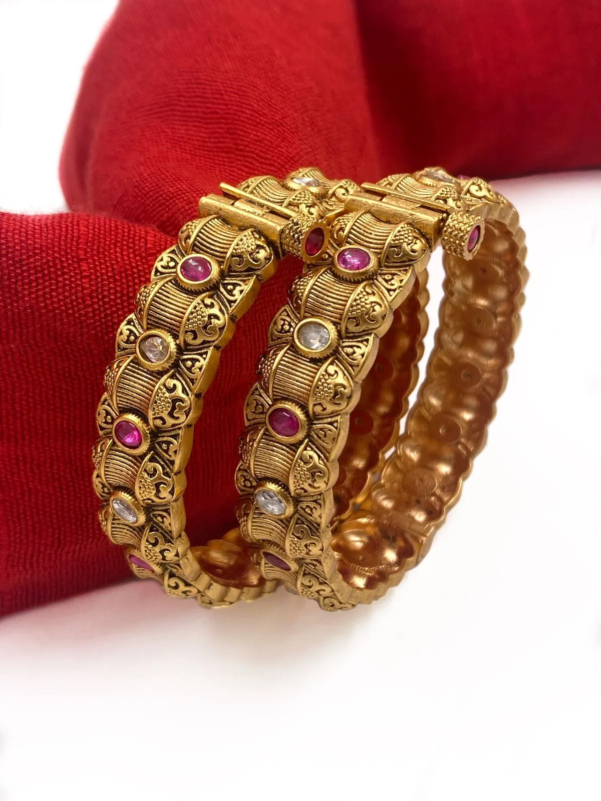 Gold Plated Artificial Openable Golden Bangles For Ladies By Gehna Shop