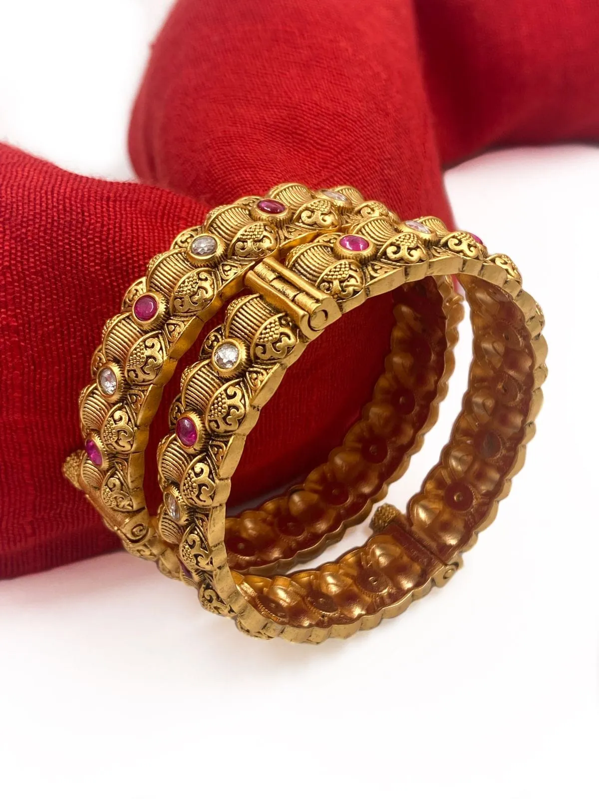 Gold Plated Artificial Openable Golden Bangles For Ladies By Gehna Shop