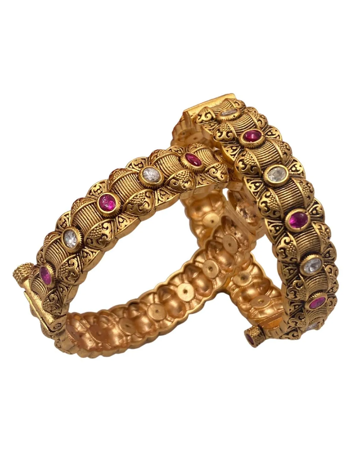 Gold Plated Artificial Openable Golden Bangles For Ladies By Gehna Shop