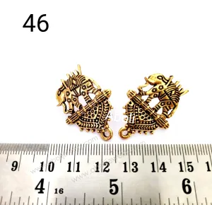 Golden elephant stud earrings components Bahubali earring findings ESG46