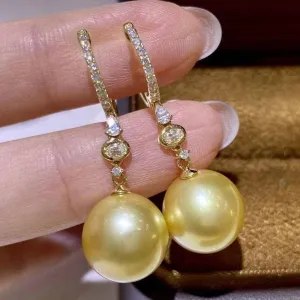 Golden South Sea Pearl & Sisi Earrings