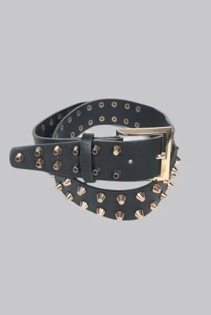 Golden Studded Belt Black