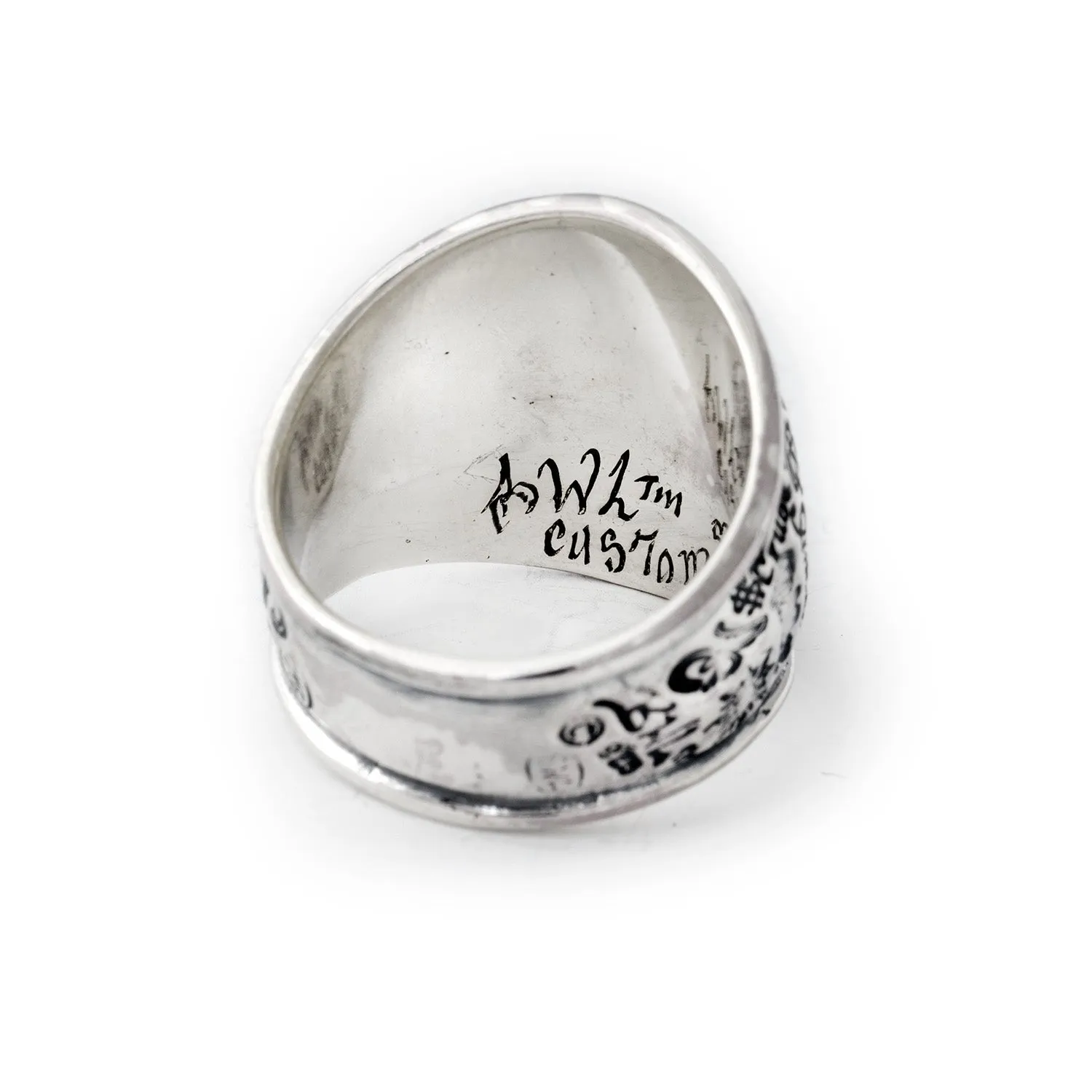 Graffiti Dome Ring with "SMALL HEART" Top