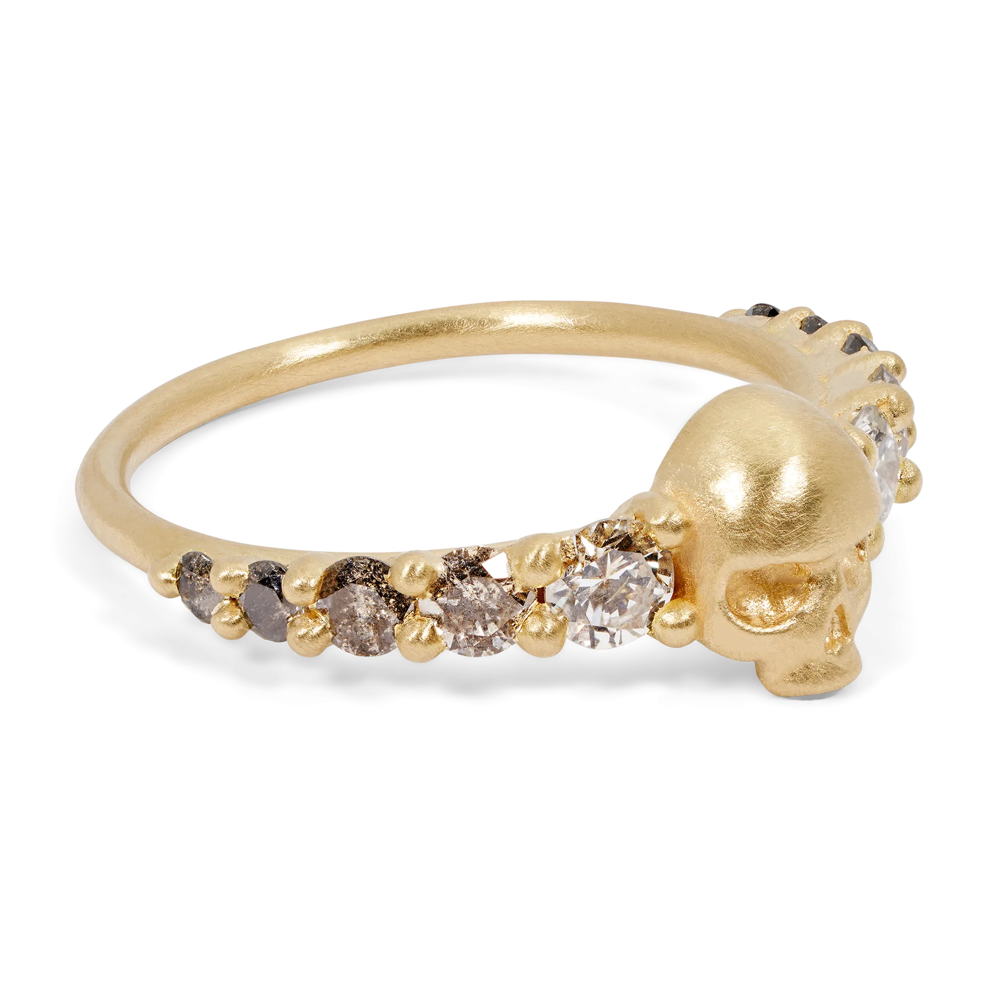 Grey Diamond Love Dusk Skull Ring - Made to Order