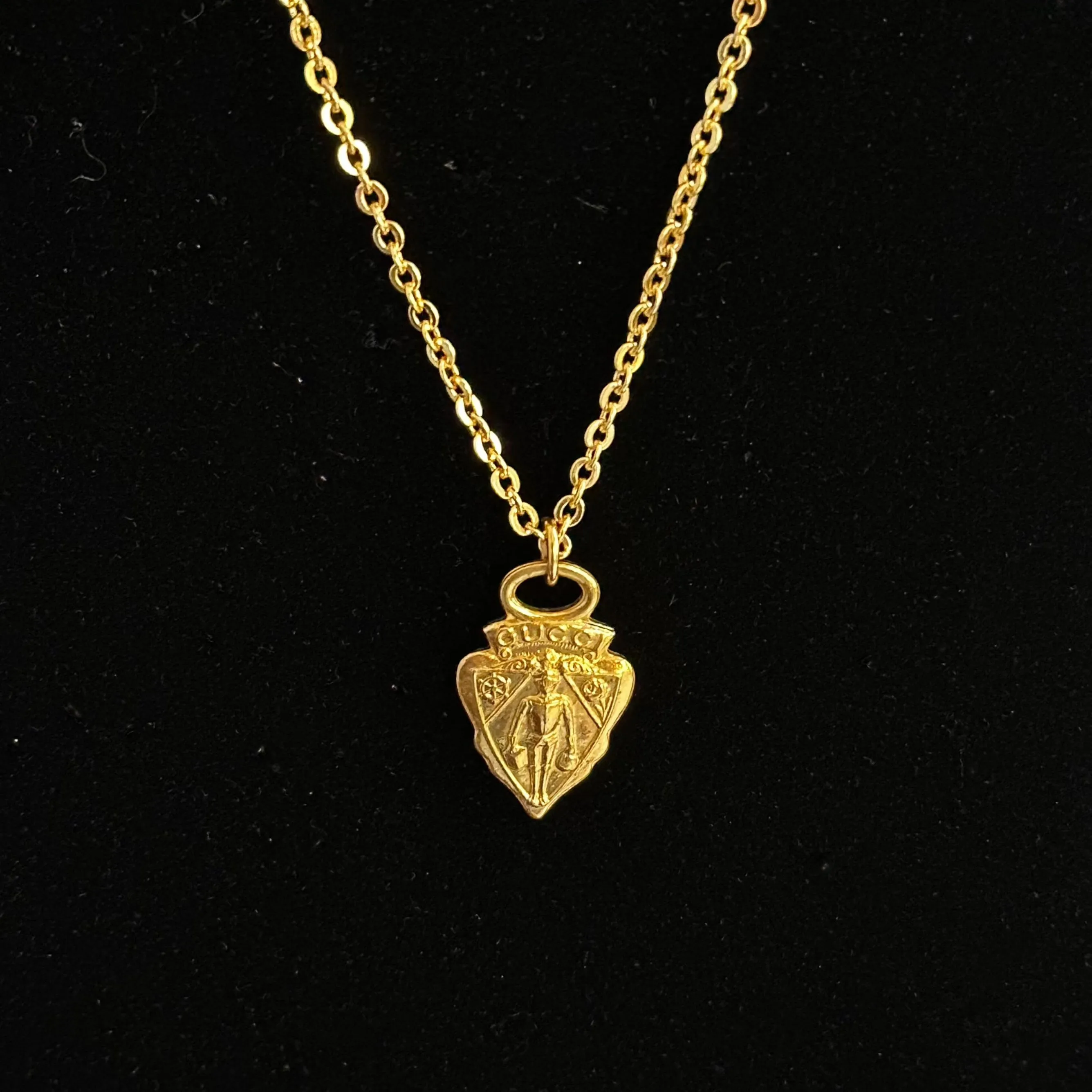 Gucci GG Zipper Pull on Gold-Filled Link Necklace