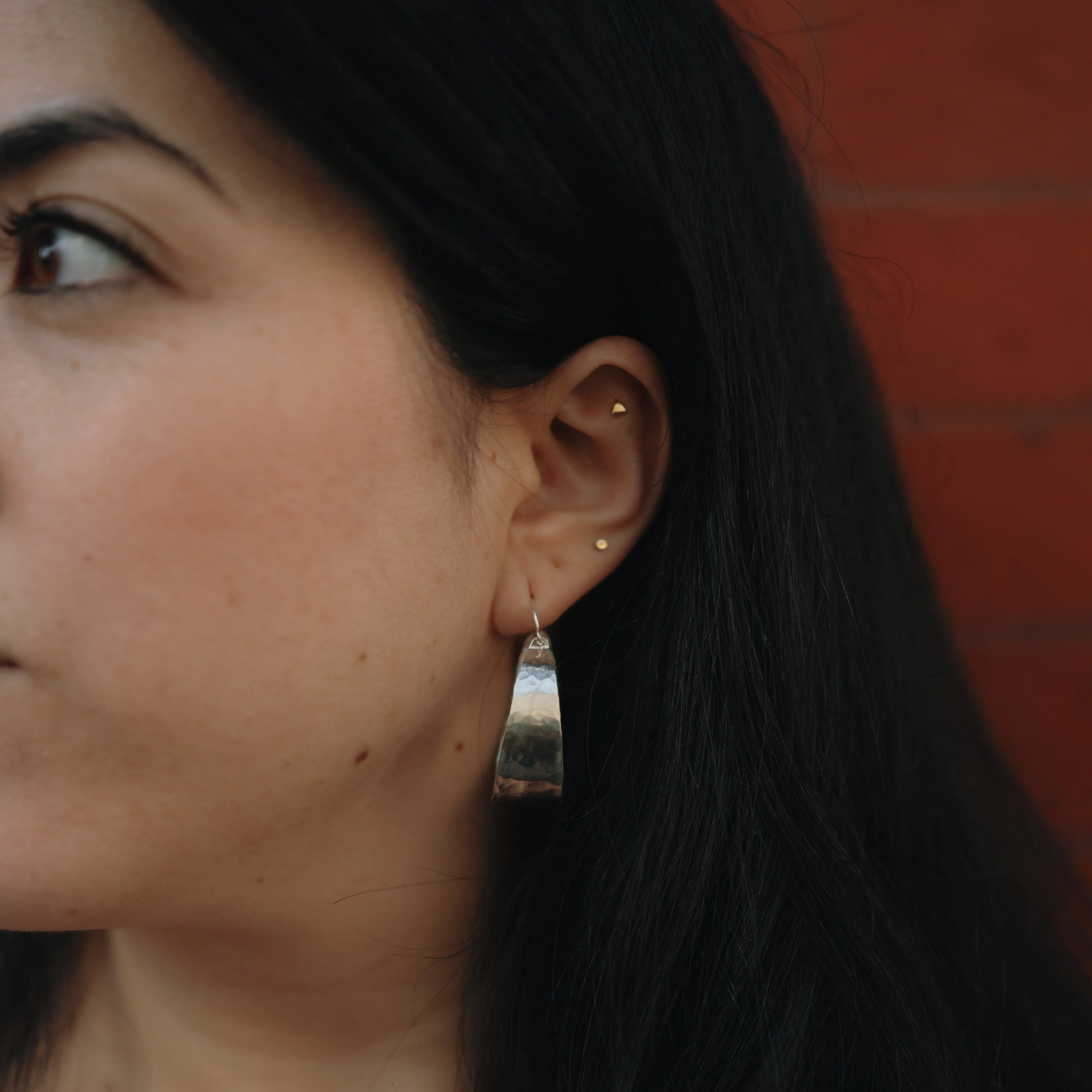 Hammered Basket Hoop Earrings - Choose Your Metal and Size