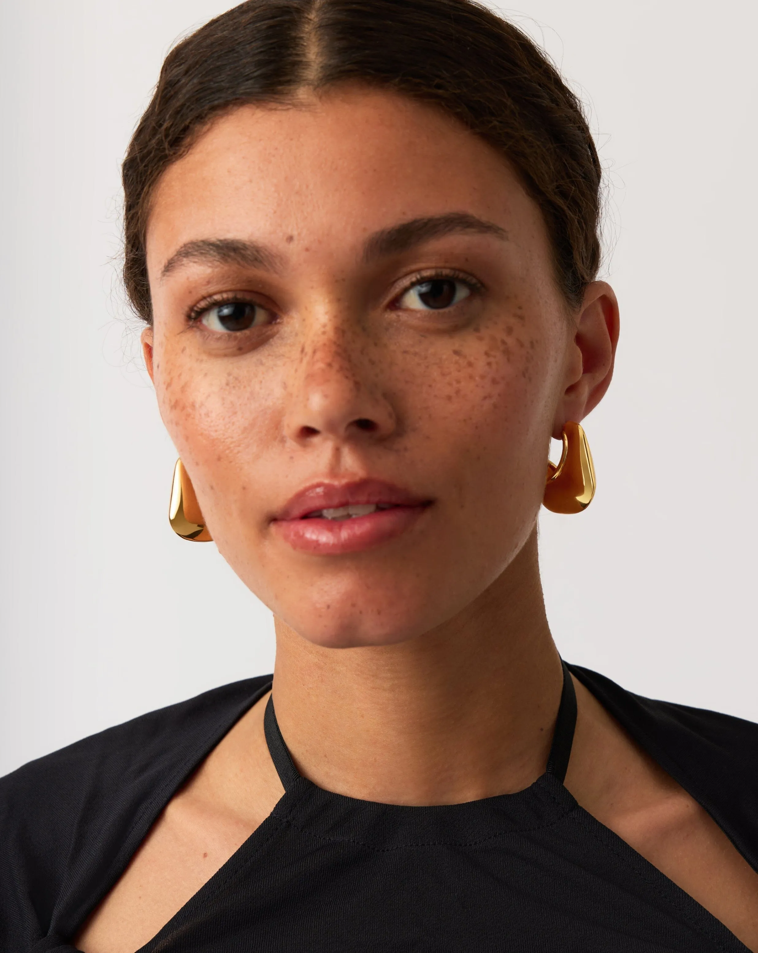 Hera Dome Large Hoop Earrings | 18k Gold Plated