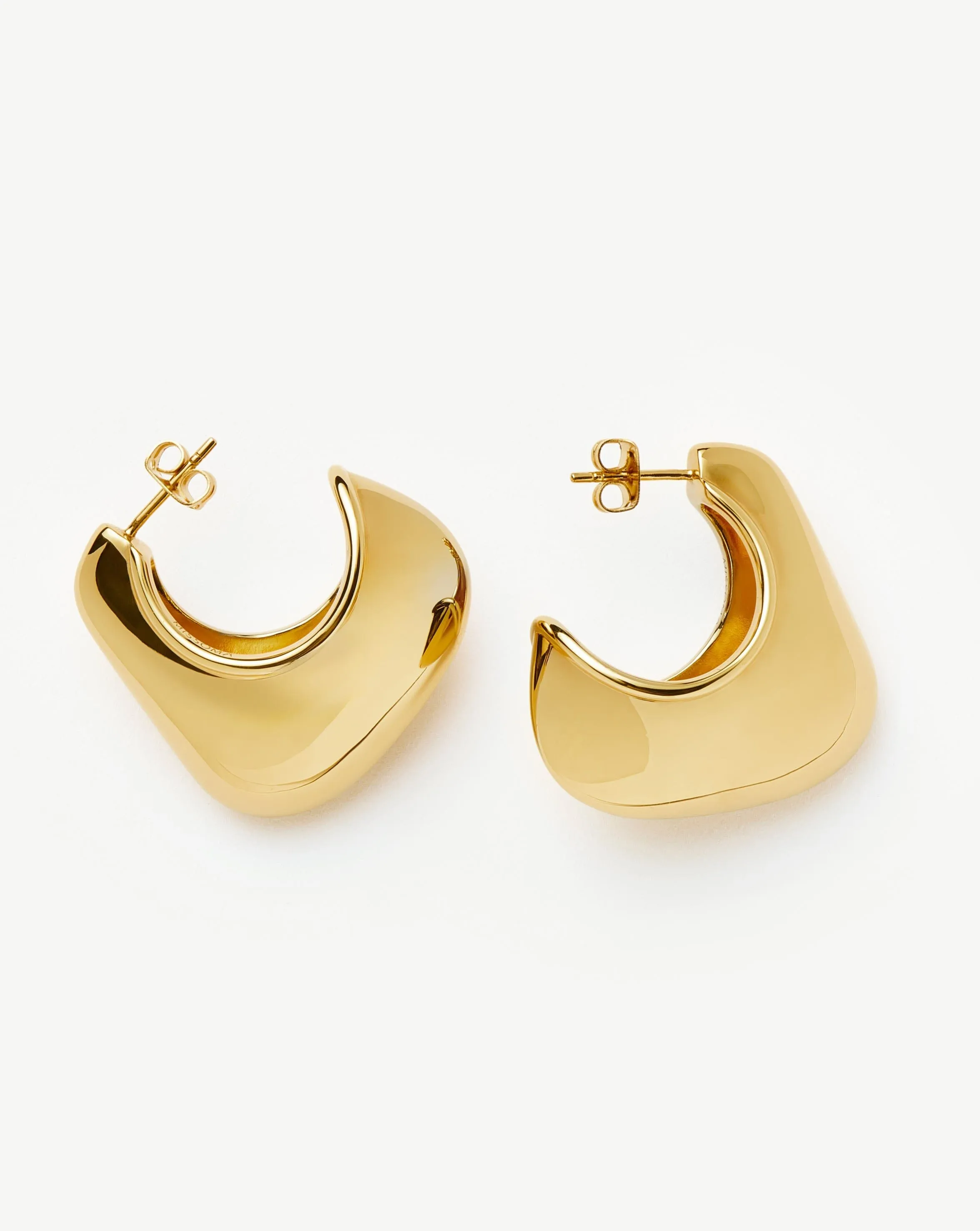 Hera Dome Large Hoop Earrings | 18k Gold Plated