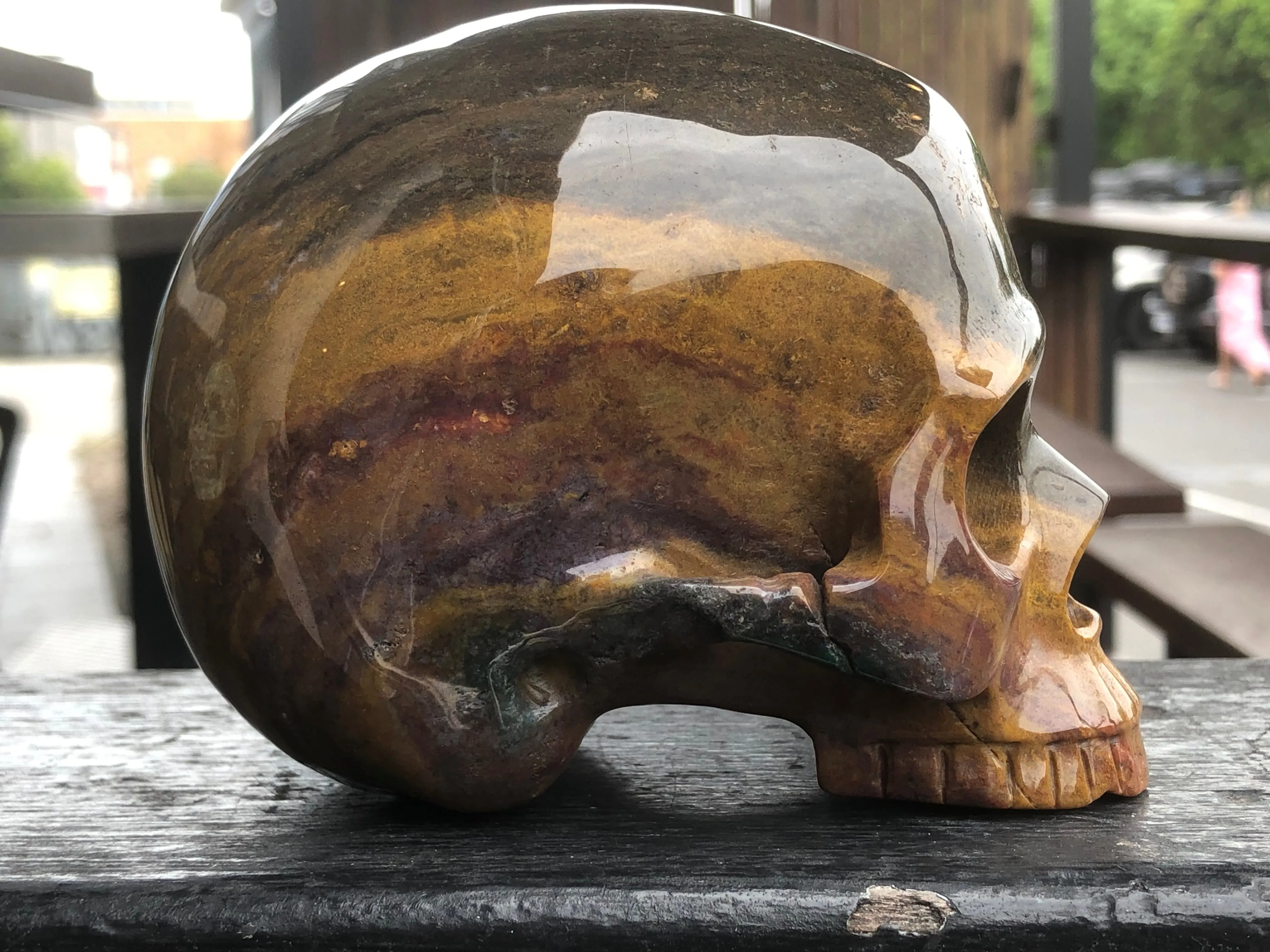 Indian Agate Jawless Skull [1k1595]