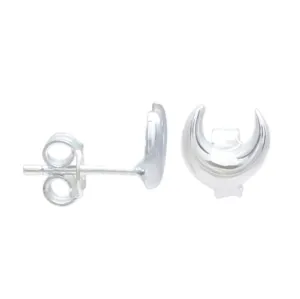 Kyoti Mini Crescent Moon Studs Silver